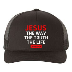 Jesus The Way Truth Life John 146 Christian Bible Verse Yupoong Adult 5-Panel Trucker Hat