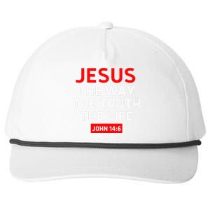 Jesus The Way Truth Life John 146 Christian Bible Verse Snapback Five-Panel Rope Hat