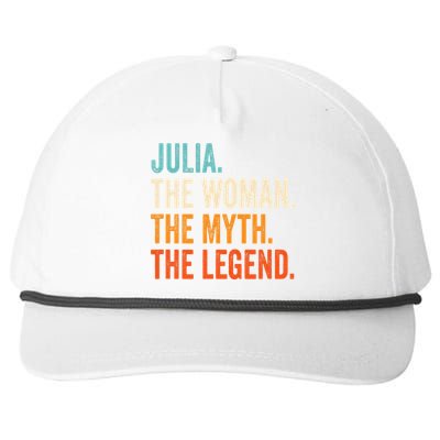 Julia The Woman The Myth The Legend First Name Julia Snapback Five-Panel Rope Hat