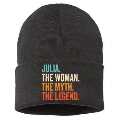 Julia The Woman The Myth The Legend First Name Julia Sustainable Knit Beanie