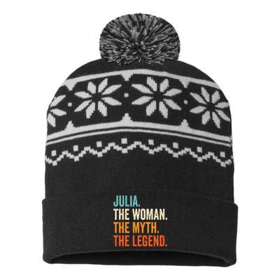 Julia The Woman The Myth The Legend First Name Julia USA-Made Snowflake Beanie