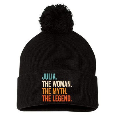 Julia The Woman The Myth The Legend First Name Julia Pom Pom 12in Knit Beanie