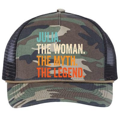 Julia The Woman The Myth The Legend First Name Julia Retro Rope Trucker Hat Cap