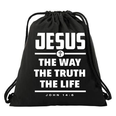 Jesus The Way The Truth The Life Bible Verse Jesus Gift Drawstring Bag