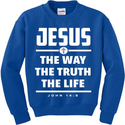 Jesus The Way The Truth The Life Bible Verse Jesus Gift Kids Sweatshirt
