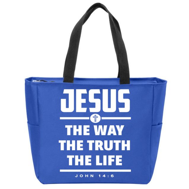 Jesus The Way The Truth The Life Bible Verse Jesus Gift Zip Tote Bag
