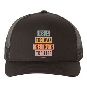 Jesus The Way Truth Life Bible Verse Yupoong Adult 5-Panel Trucker Hat