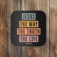 Jesus The Way Truth Life Bible Verse Coaster