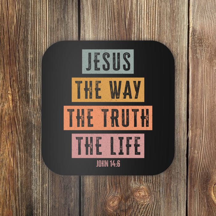 Jesus The Way Truth Life Bible Verse Coaster