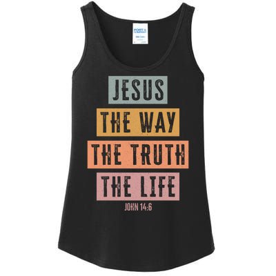 Jesus The Way Truth Life Bible Verse Ladies Essential Tank