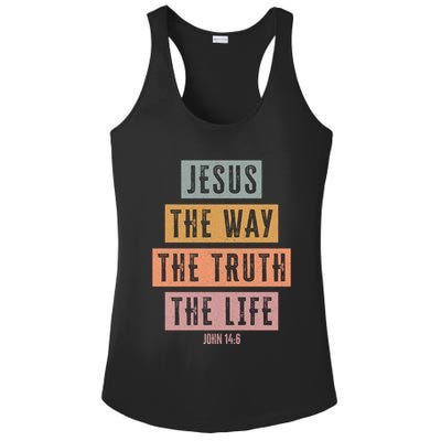 Jesus The Way Truth Life Bible Verse Ladies PosiCharge Competitor Racerback Tank