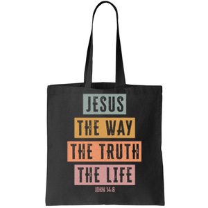 Jesus The Way Truth Life Bible Verse Tote Bag