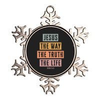 Jesus The Way Truth Life Bible Verse Metallic Star Ornament