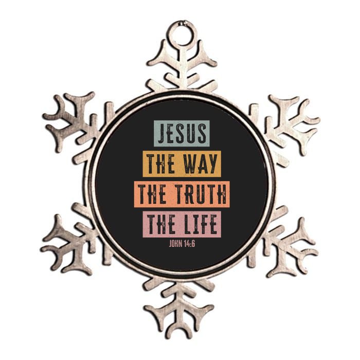 Jesus The Way Truth Life Bible Verse Metallic Star Ornament