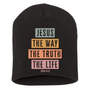 Jesus The Way Truth Life Bible Verse Short Acrylic Beanie