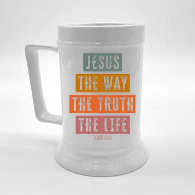 Jesus The Way Truth Life Bible Verse Beer Stein