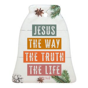 Jesus The Way Truth Life Bible Verse Ceramic Bell Ornament