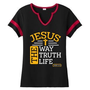 Jesus The Way Truth Life John 14:6 Ladies Halftime Notch Neck Tee