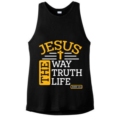 Jesus The Way Truth Life John 14:6 Ladies PosiCharge Tri-Blend Wicking Tank