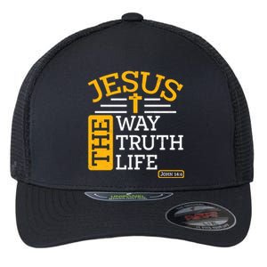 Jesus The Way Truth Life John 14:6 Flexfit Unipanel Trucker Cap