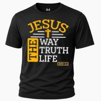 Jesus The Way Truth Life John 14:6 Cooling Performance Crew T-Shirt