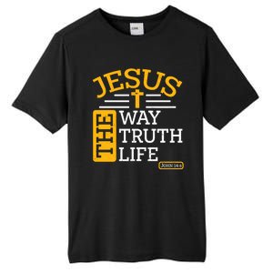 Jesus The Way Truth Life John 14:6 Tall Fusion ChromaSoft Performance T-Shirt