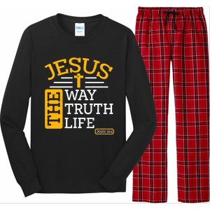 Jesus The Way Truth Life John 14:6 Long Sleeve Pajama Set