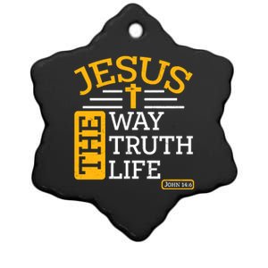 Jesus The Way Truth Life John 14:6 Ceramic Star Ornament