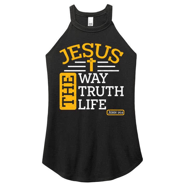 Jesus The Way Truth Life John 14:6 Women's Perfect Tri Rocker Tank