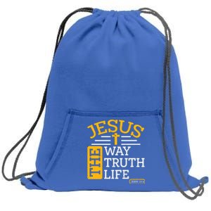 Jesus The Way Truth Life John 14:6 Sweatshirt Cinch Pack Bag