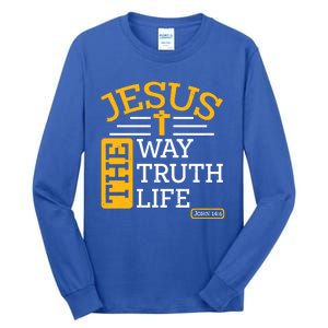 Jesus The Way Truth Life John 14:6 Tall Long Sleeve T-Shirt