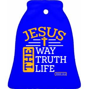 Jesus The Way Truth Life John 14:6 Ceramic Bell Ornament