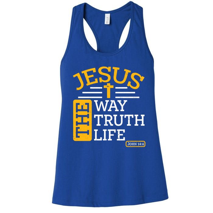 Jesus The Way Truth Life John 14:6 Women's Racerback Tank