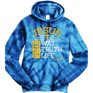 Jesus The Way Truth Life John 14:6 Tie Dye Hoodie