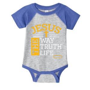 Jesus The Way Truth Life John 14:6 Infant Baby Jersey Bodysuit