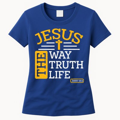 Jesus The Way Truth Life John 14:6 Womens T-Shirt