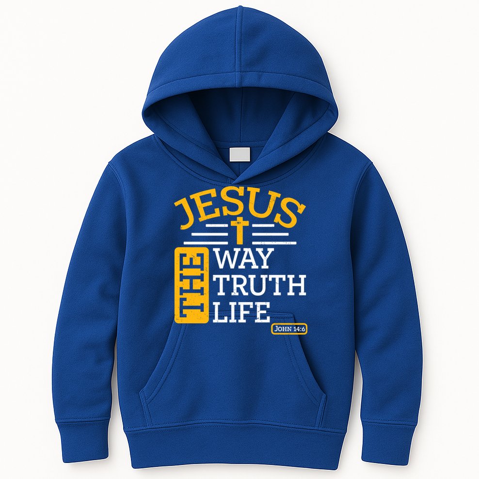 Jesus The Way Truth Life John 14:6 Kids Hoodie