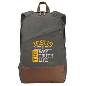 Jesus The Way Truth Life John 14:6 Cotton Canvas Backpack