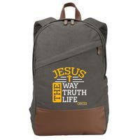 Jesus The Way Truth Life John 14:6 Cotton Canvas Backpack