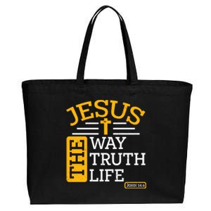 Jesus The Way Truth Life John 14:6 Cotton Canvas Jumbo Tote