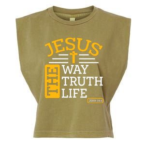 Jesus The Way Truth Life John 14:6 Garment-Dyed Women's Muscle Tee