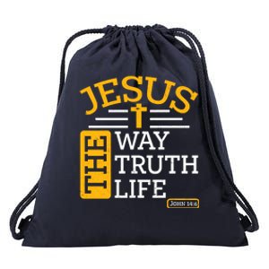 Jesus The Way Truth Life John 14:6 Drawstring Bag