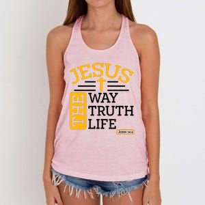 Jesus The Way Truth Life John 14:6 Women's Knotted Racerback Tank