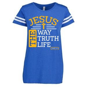 Jesus The Way Truth Life John 14:6 Enza Ladies Jersey Football T-Shirt