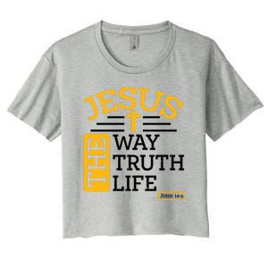 Jesus The Way Truth Life John 14:6 Women's Crop Top Tee