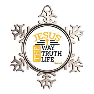 Jesus The Way Truth Life John 14:6 Metallic Star Ornament