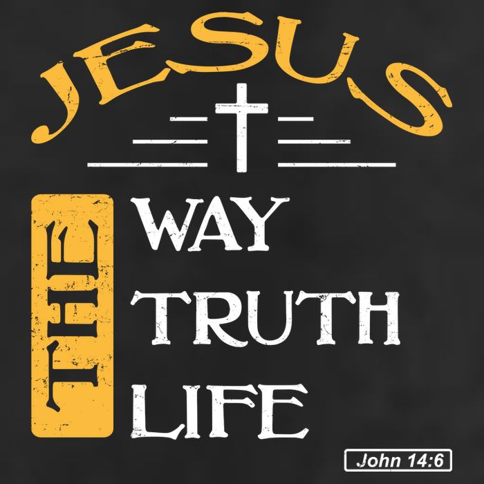 Jesus The Way Truth Life Christian 7 Panel Mesh Trucker Snapback Hat