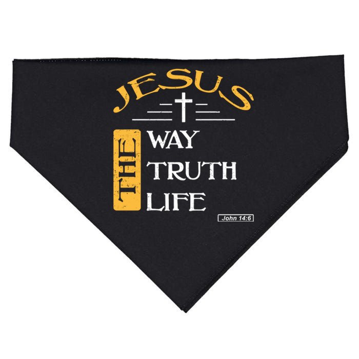 Jesus The Way Truth Life Christian USA-Made Doggie Bandana