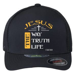 Jesus The Way Truth Life Christian Flexfit Unipanel Trucker Cap