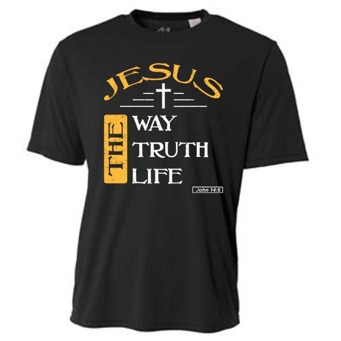 Jesus The Way Truth Life Christian Cooling Performance Crew T-Shirt